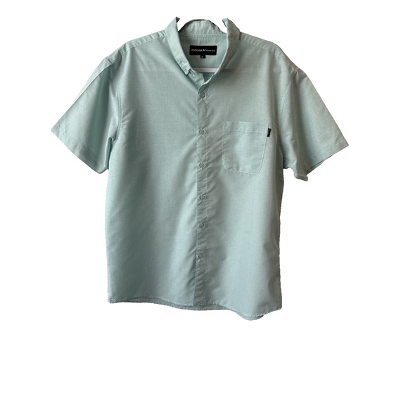 Molokai Surf Co. Men's XL Resort Mint Short Sleeve Button Up Shirt Logo Pocket - Picture 1 of 8